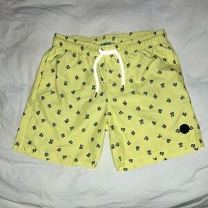 Kuwalla Swimwear Men’s Swimsuit| USM/ Yellow with fun characters.